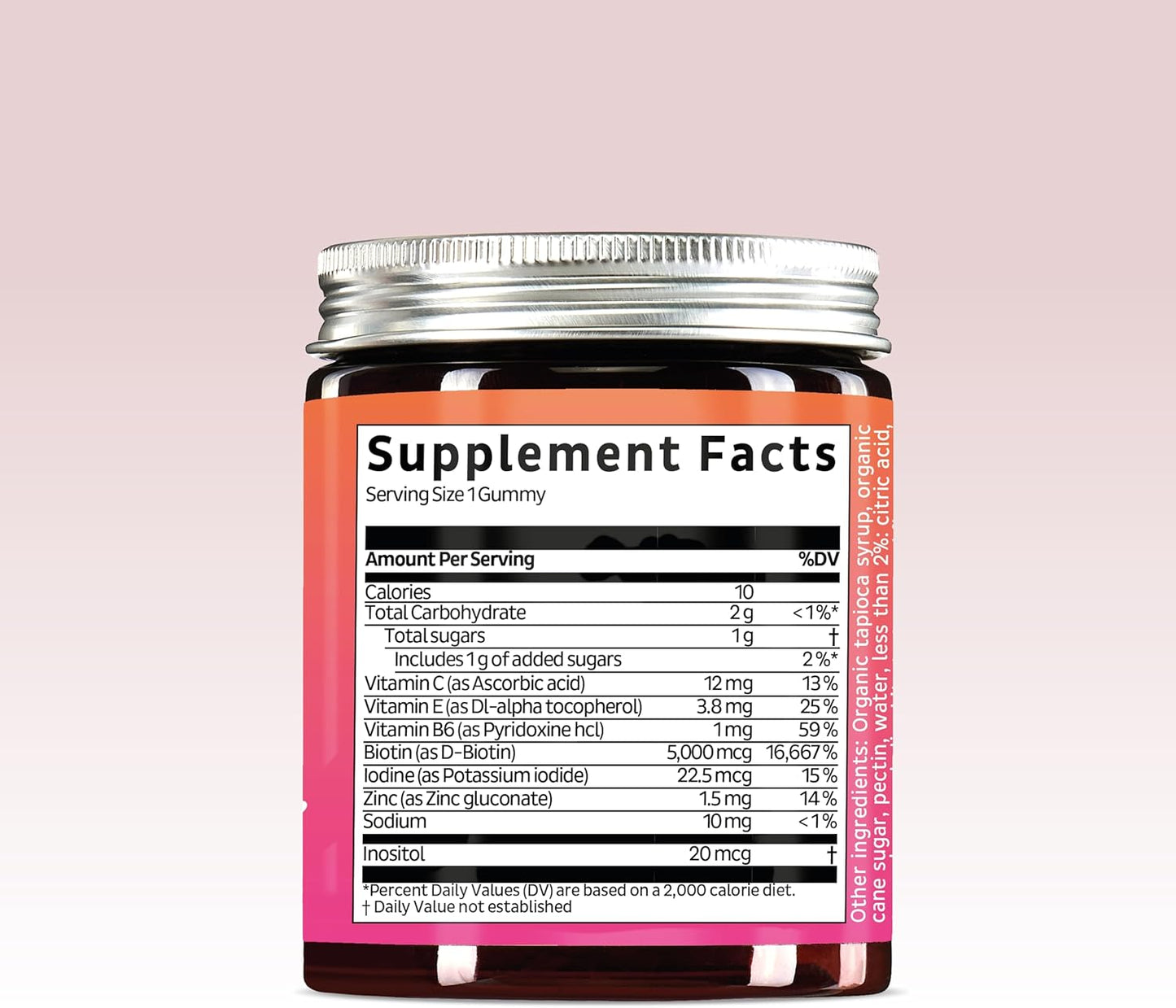 Bears with Benefits Biotin Gummies for Hair Growth, Skin & Nails – 5000 mcg Biotin + Vitamins C & E + Zinc - 30 Gummies - Vegan Wild Berry Flavor - 1 Month Supply