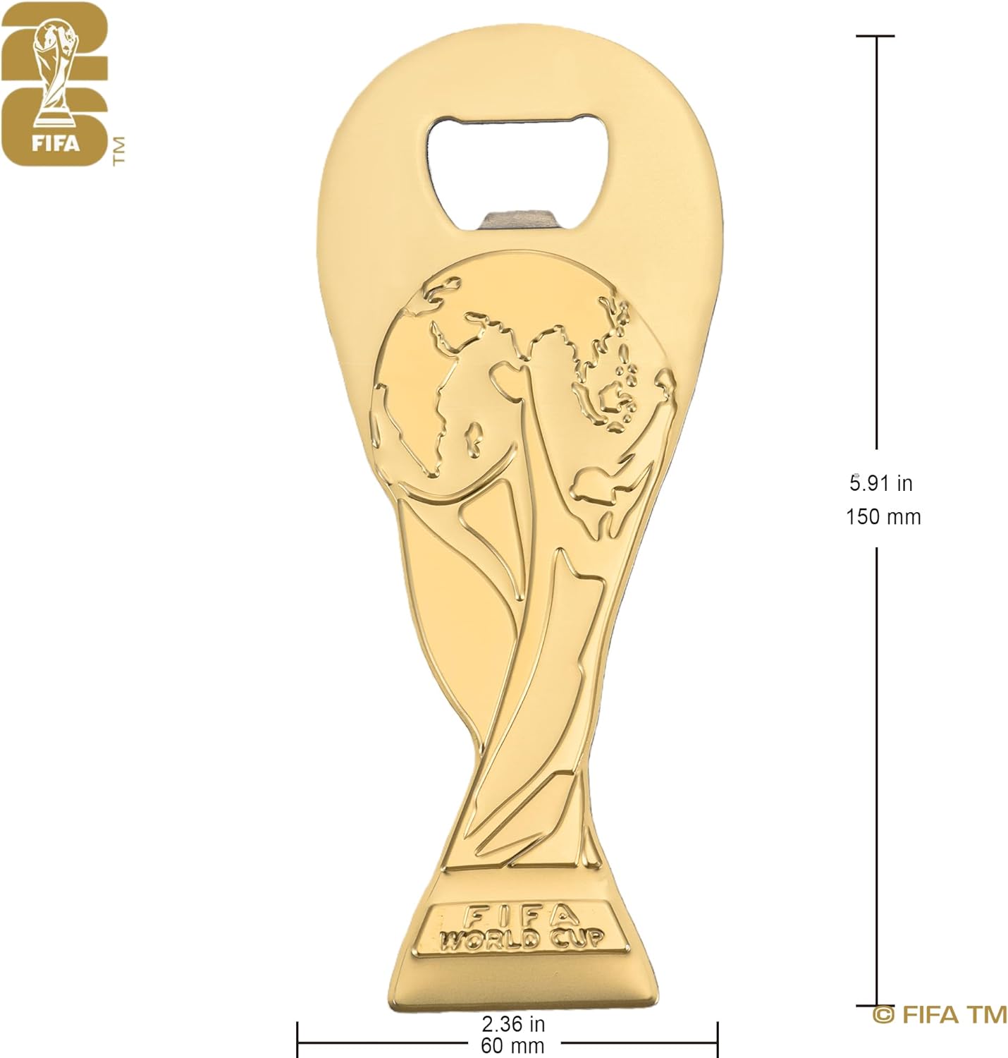 Official FIFA World Cup 2026 Edition - 17oz Shatterproof Trophy Pilsner Beer Cup & Bottle Opener Gift Set - Set of 2 with 6-inch Magnetic Bottle Opener Perfect for Tailgates, Pool Parties and BBQ’s