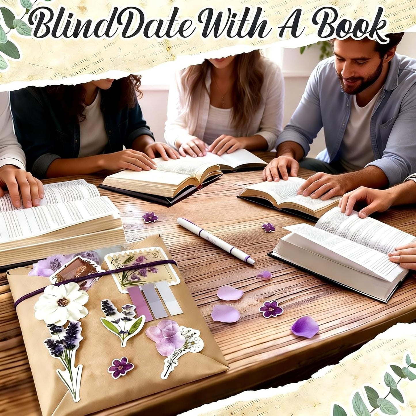 Blind Date with a Book (BRAND NEW book!) & stickers, bookmark, highlighter, book annotating tabs, booktok, mystery book, book log, hardcover & softcover Thriller Fantasy Spicy Romance & more