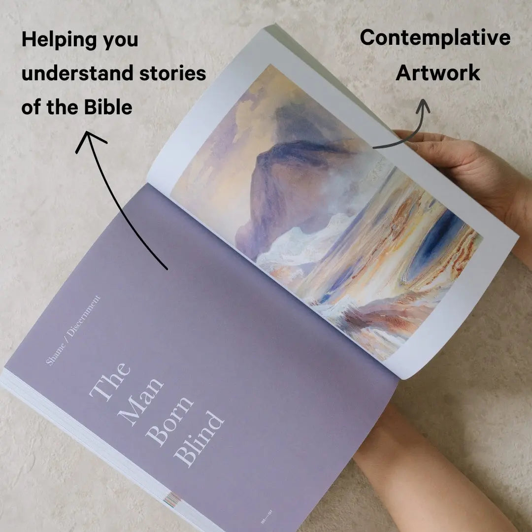 Alabaster The Good and Beautiful Bible Study Volume 1 - Guided Spiritual Bible Study with Daily Prayers and Contemplative Artwork, Thoughtful Gift for Men