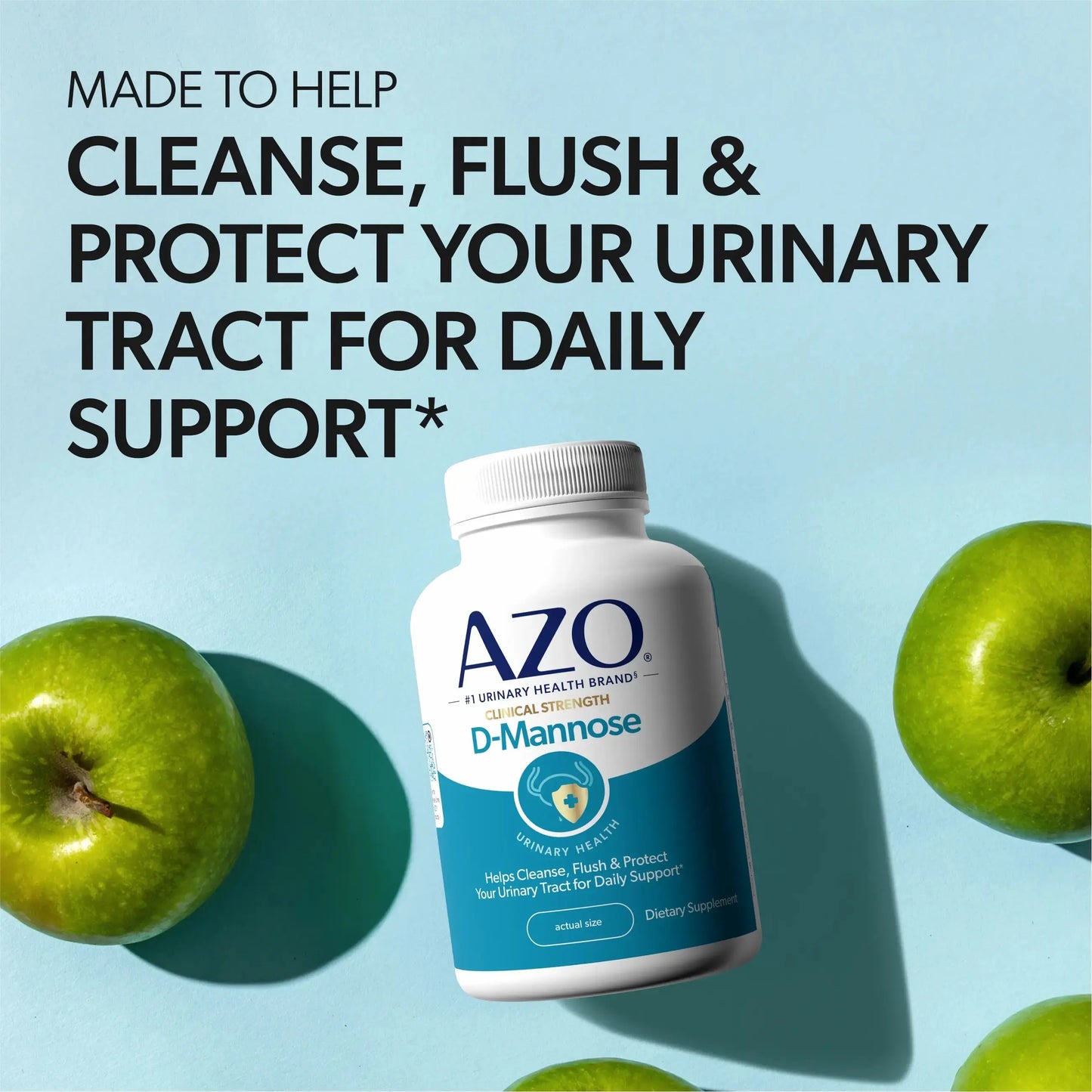 AZO D Mannose Urinary Tract Health, Cleanse, Flush & Protect The Urinary Tract, No.1 Pharmacist Recommended Brand, Clinical Strength, Non-GMO, 120 Count