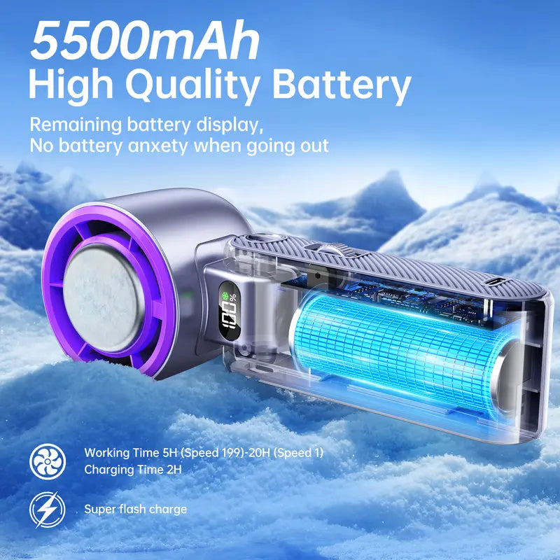 CoolHill Portable fan Handheld High Speed Fan 199 Adjustable Levels Foldable for Summer Travel Vacation Essentials& Outdoor Activities cool fan