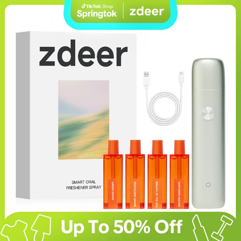ZDEER Smart Electric Oral Spray- Mouth SprayFresh Breath, Cool Mint Breath Spray, MouthFreshener Spray,Rechargeable, Alcohol Free,With 4 Pods (Classic+4 Bombs) bad odor Care[BD]#springtok
