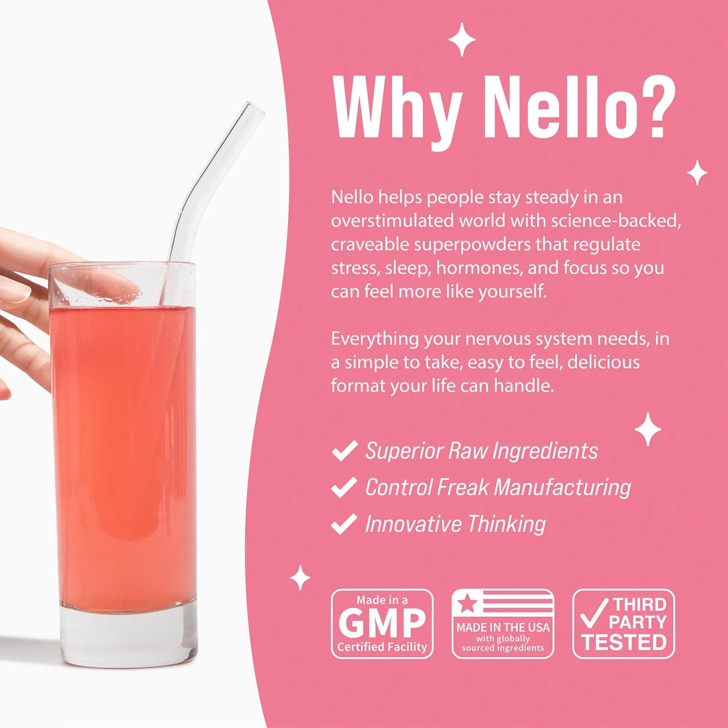 Nello Superbalance Hormonal Support Drink Mix, 20 Travel Packets, SRI-81 Shatavari, Myo-Inositol, Rhodiola Rosea, Vitamin C, Magnesium, Theobromine, Vitamin B6/C